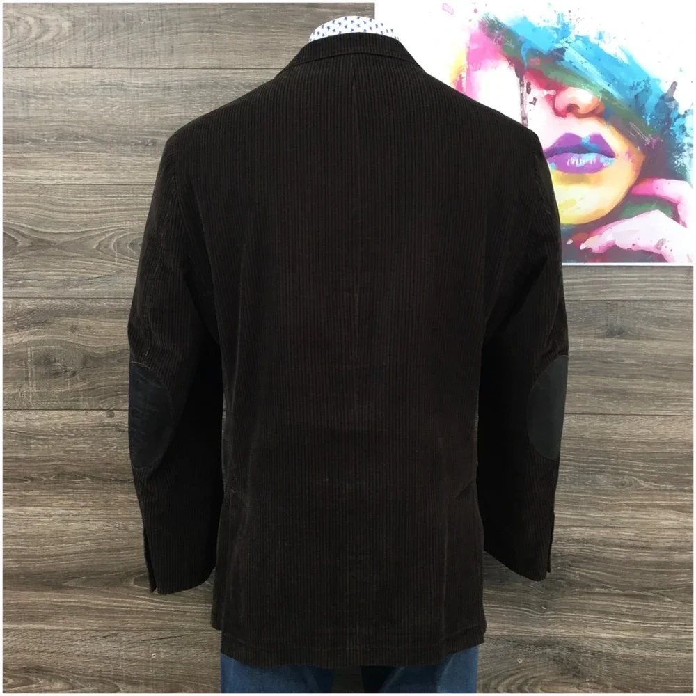 ANDREW FEZZA Mens Corduroy Blazer Sport Coat Casual Jacket Size 46L Classic Suit